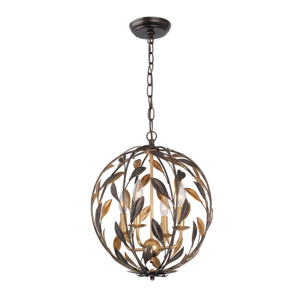 Crystorama BROCHE 504-EB-GA Mini Chandelier Contemporary - English Bronze