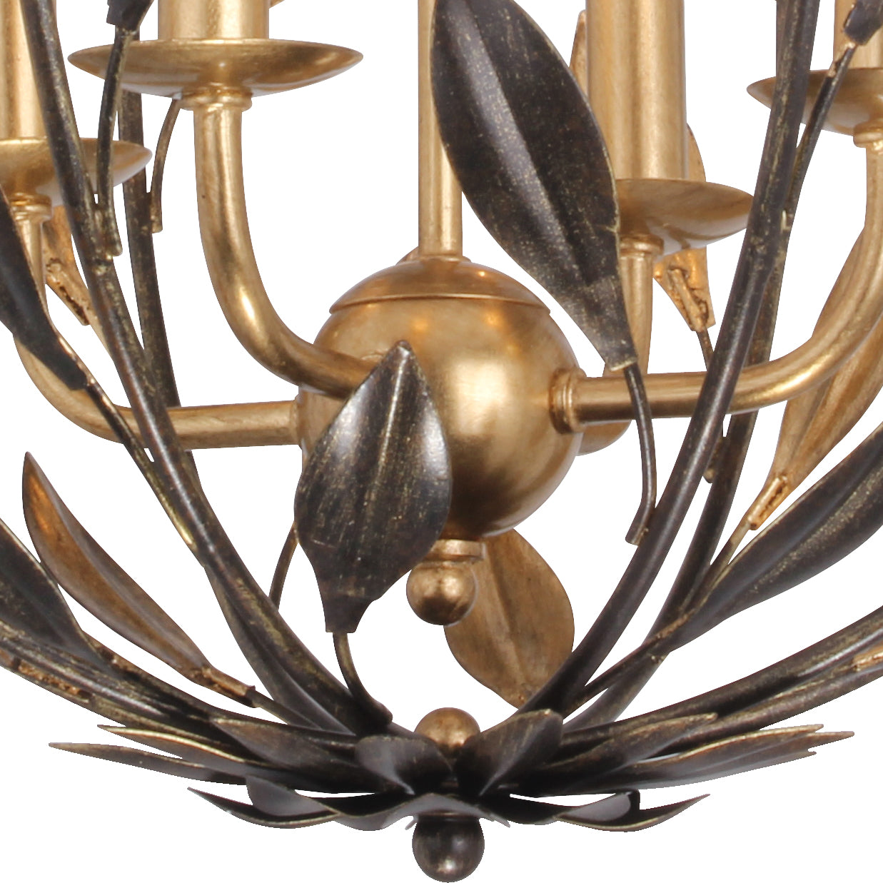 Crystorama Broche 504-EB-GA – 16 Inch – 4 Light – Chandelier – English Bronze + Antique Gold – Damp Rated