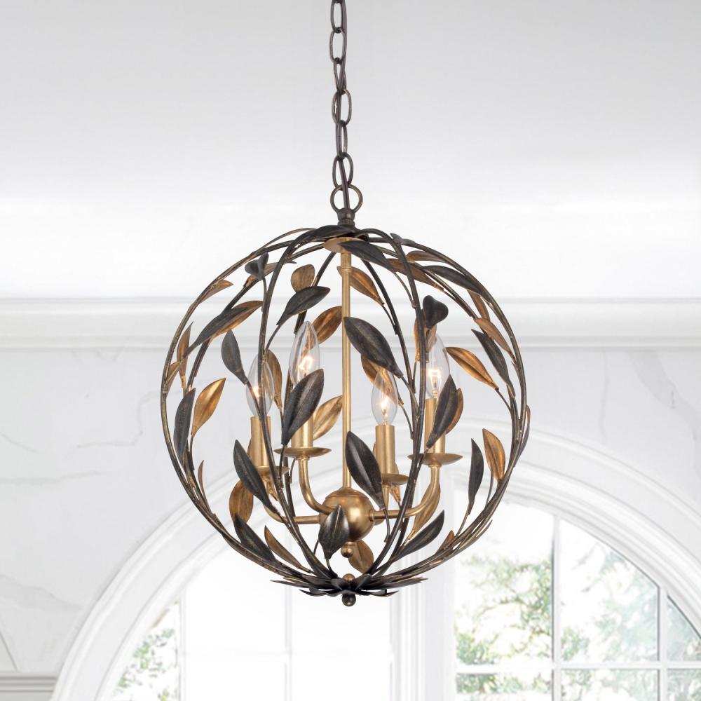 Crystorama BROCHE 504-EB-GA Mini Chandelier Contemporary - English Bronze