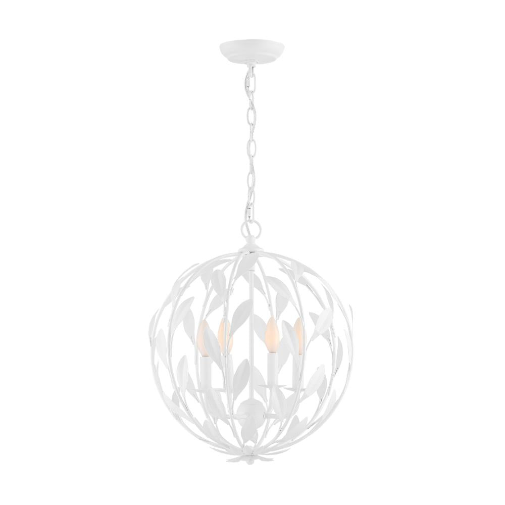 Crystorama BROCHE 504-MT Mini Chandelier Contemporary - Matte White