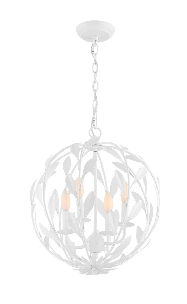 Crystorama BROCHE 504-MT Mini Chandelier Contemporary - Matte White