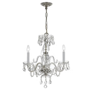 Crystorama Traditional Crystal 5044-CH-CL-I – 16 Inch – 3 Light – Chandelier – Clear Crystal – Polished Chrome – Dry Rated