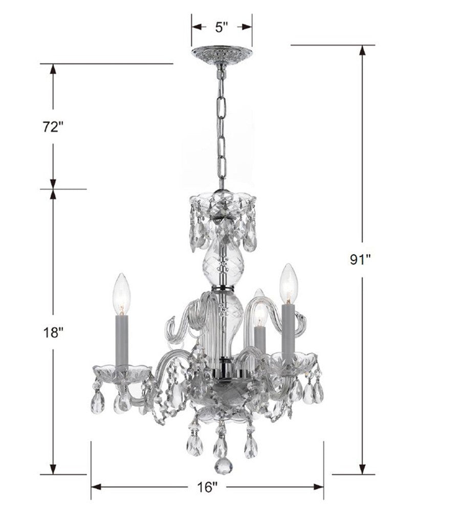 Crystorama TRADITIONAL CRYSTAL 5044-CH-CL-I Mini Chandelier Americana - Polished Chrome