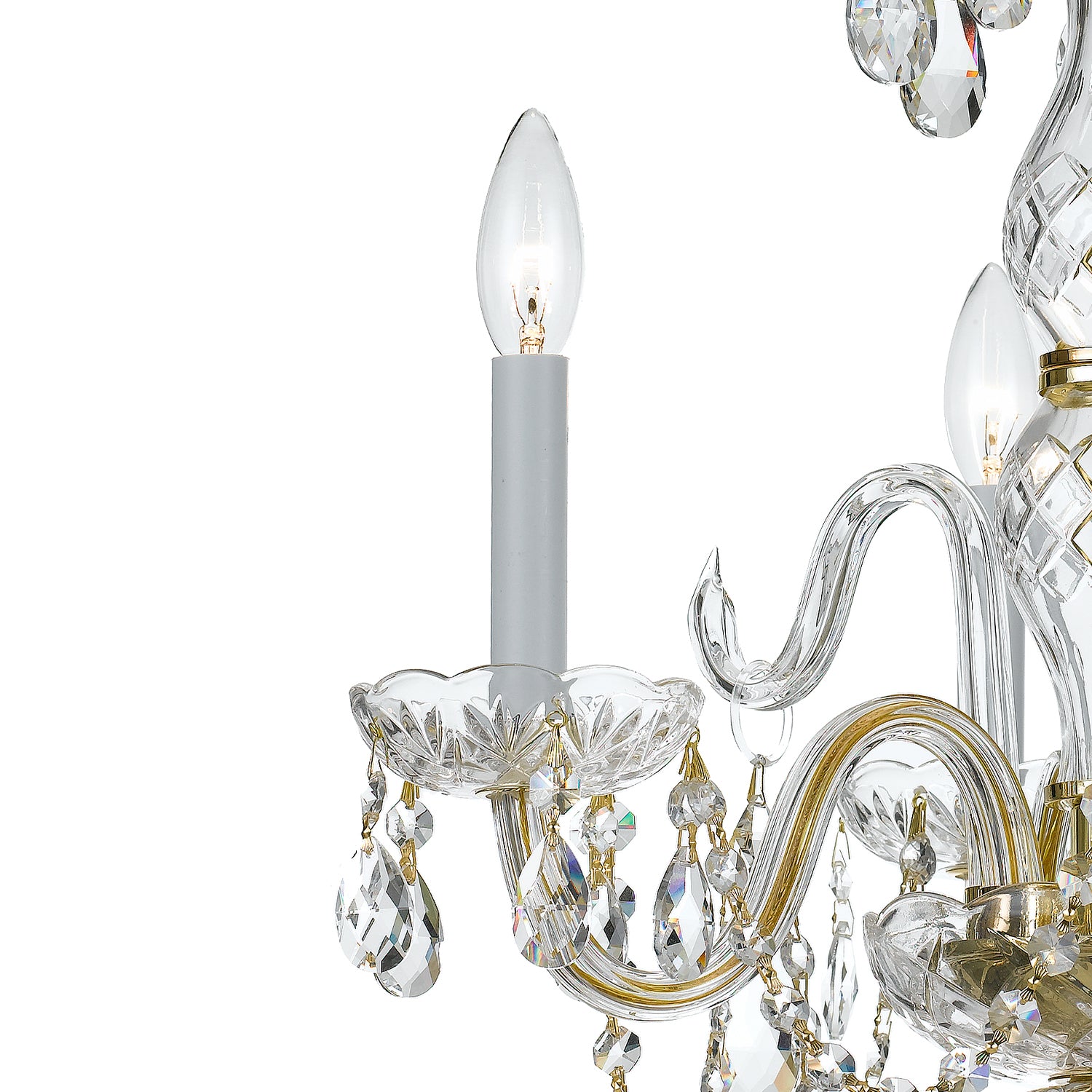 Crystorama Traditional Crystal 5044-PB-CL-MWP – 16 Inch – 3 Light – Chandelier – Clear Crystal – Polished Brass – Dry Rated
