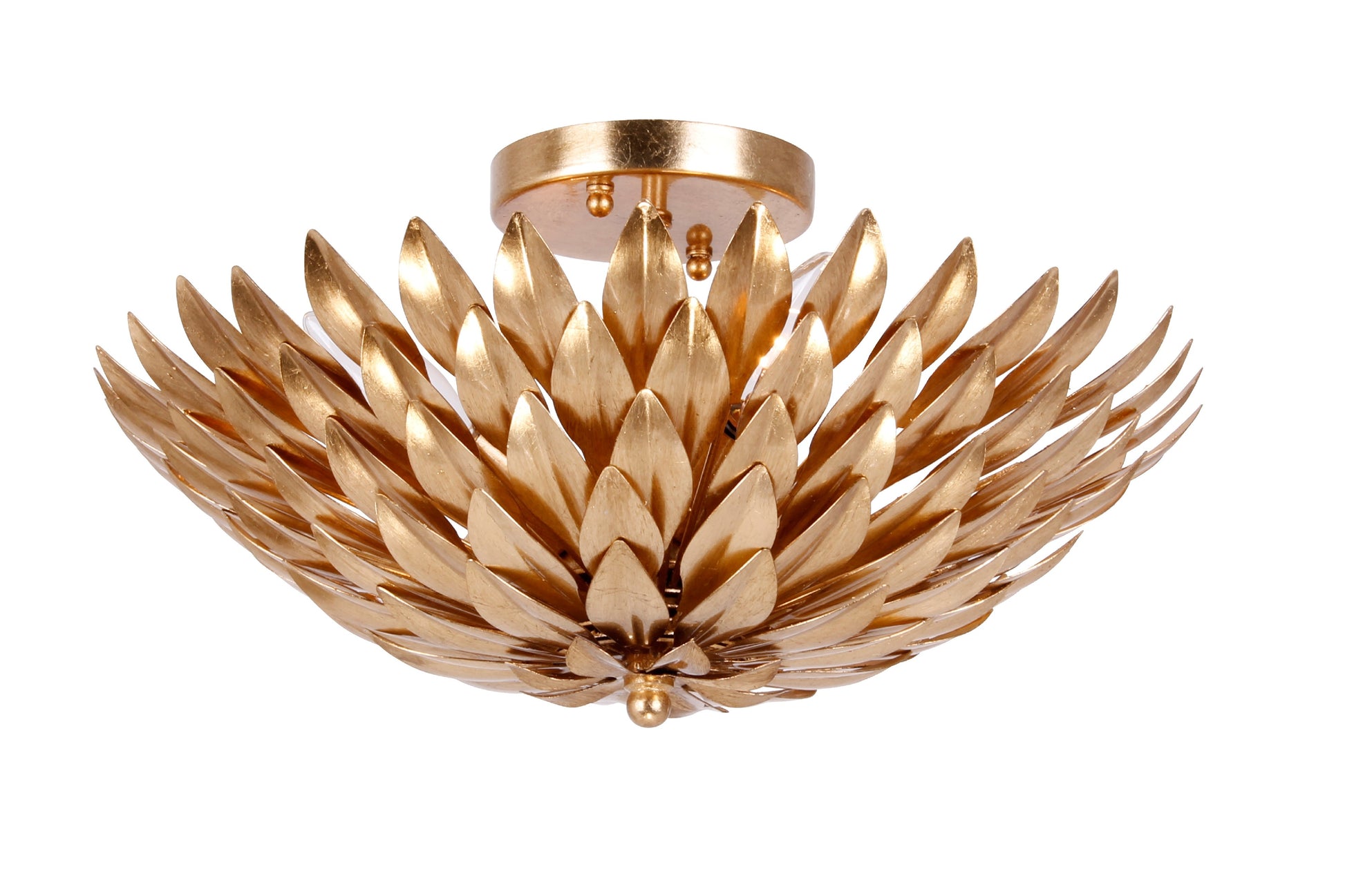 Crystorama Broche 505-GA – 16 Inch – 4 Light – Semi Flush Mount Light – Antique Gold – Damp Rated