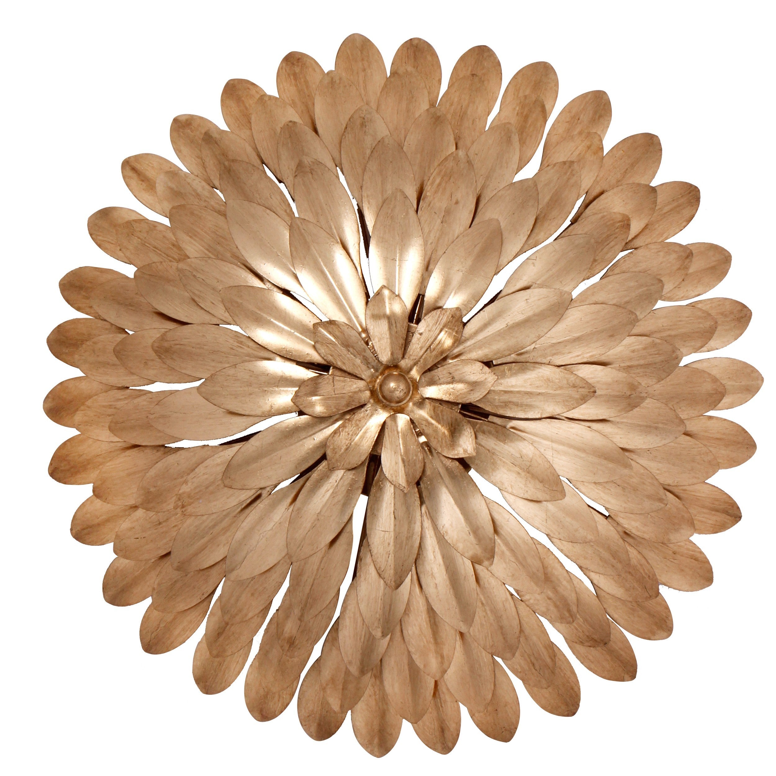 Crystorama Broche 505-GA – 16 Inch – 4 Light – Semi Flush Mount Light – Antique Gold – Damp Rated
