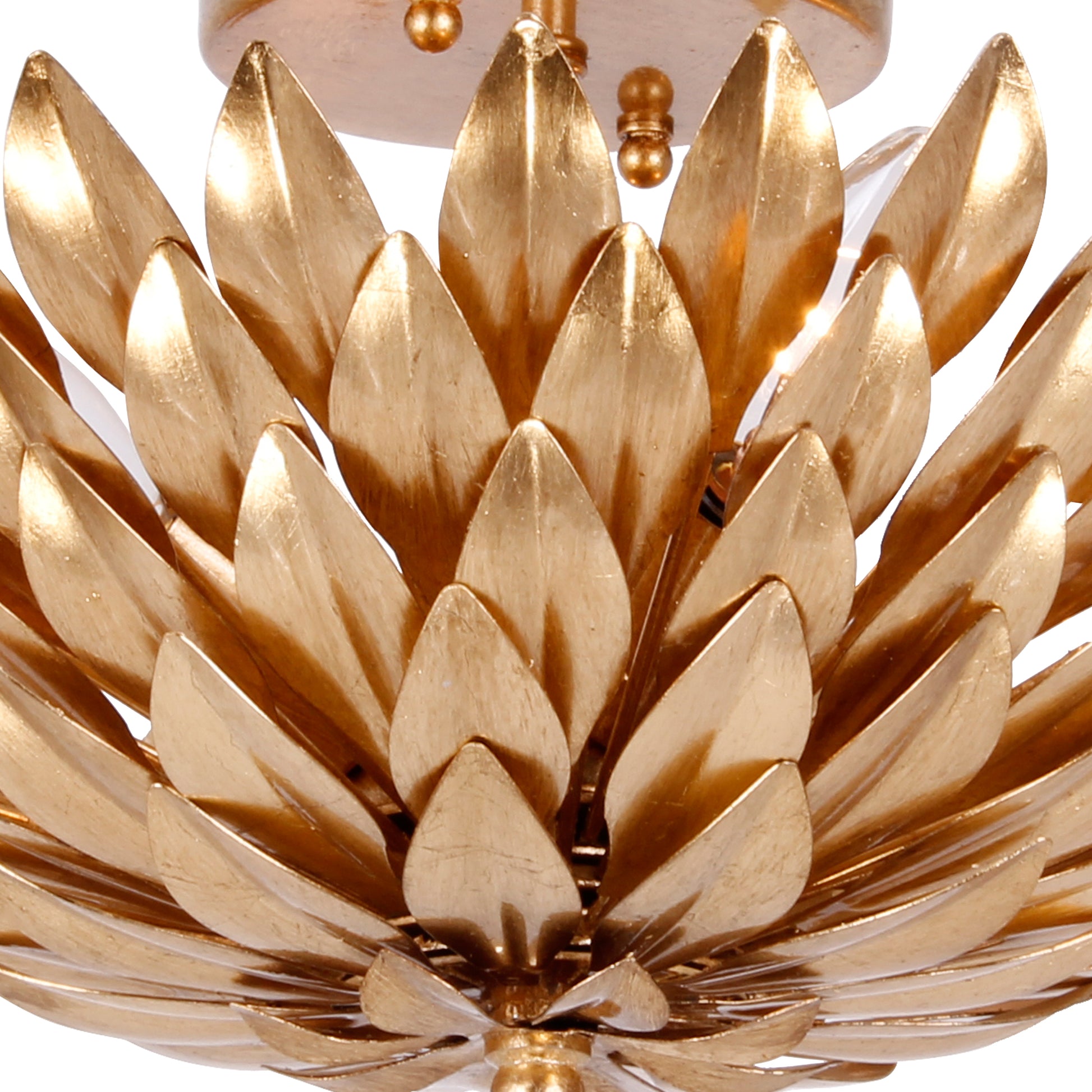 Crystorama Broche 505-GA – 16 Inch – 4 Light – Semi Flush Mount Light – Antique Gold – Damp Rated