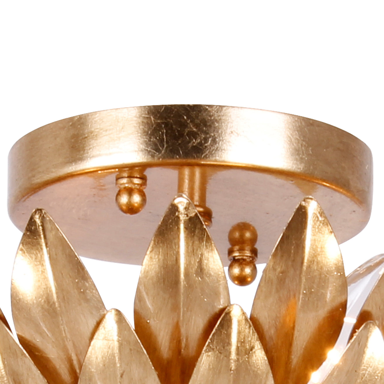 Crystorama Broche 505-GA – 16 Inch – 4 Light – Semi Flush Mount Light – Antique Gold – Damp Rated