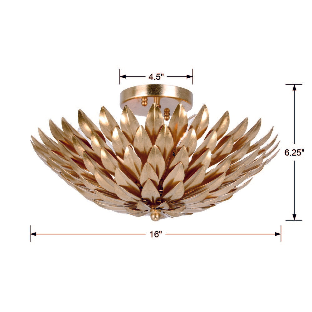 Crystorama BROCHE 505-GA Semi Flush Mt Contemporary - Antique Gold