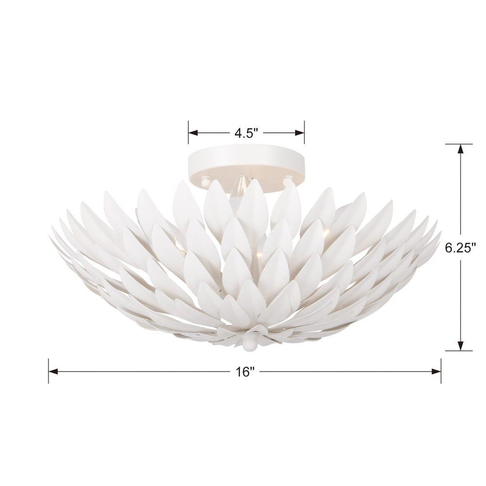 Crystorama BROCHE 505-MT Semi Flush Mt Contemporary - Matte White