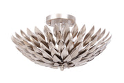 Crystorama Broche 505-SA – 16 Inch – 4 Light – Semi Flush Mount Light – Antique Silver – Damp Rated