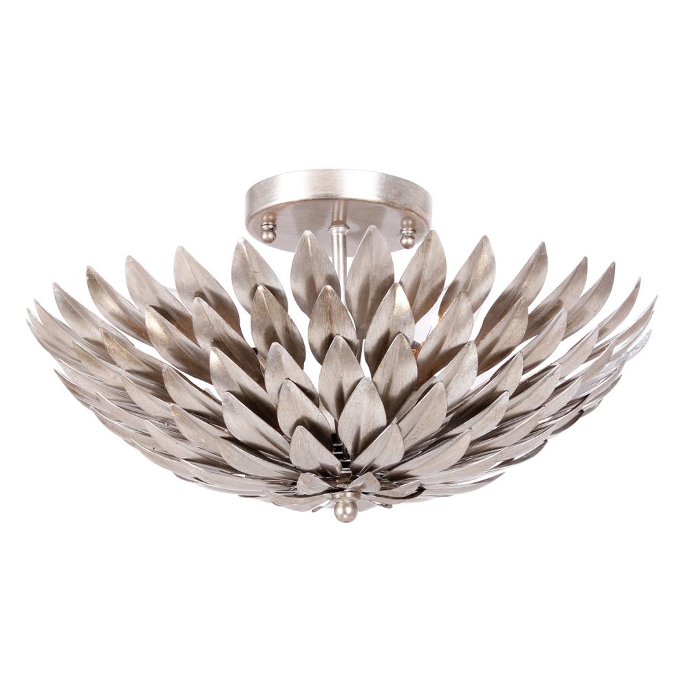 Crystorama BROCHE 505-SA Semi Flush Mt Contemporary - Antique Silver