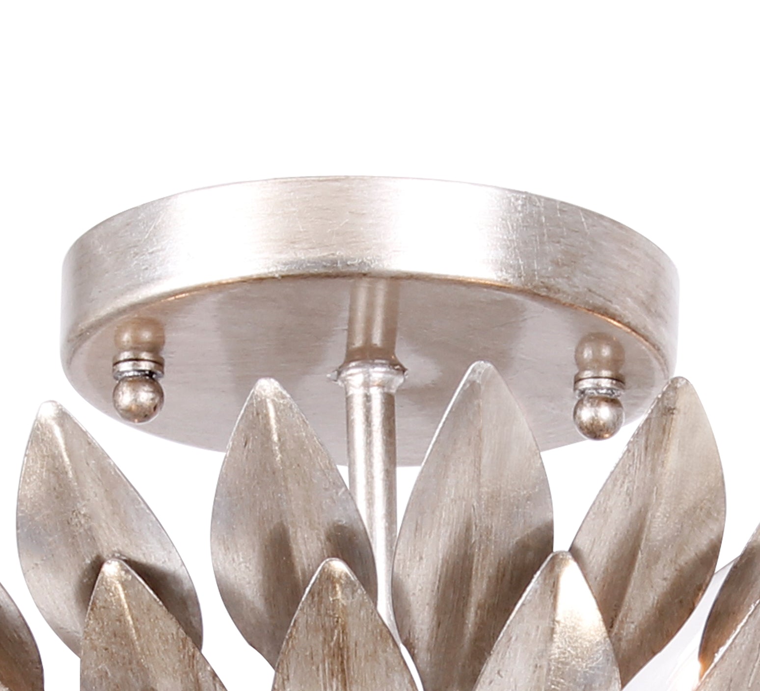 Crystorama Broche 505-SA – 16 Inch – 4 Light – Semi Flush Mount Light – Antique Silver – Damp Rated