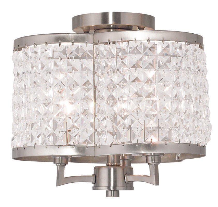 Livex Lighting GRAMMERCY 50573-91 Flush Mount Transitional - Brushed Nickel