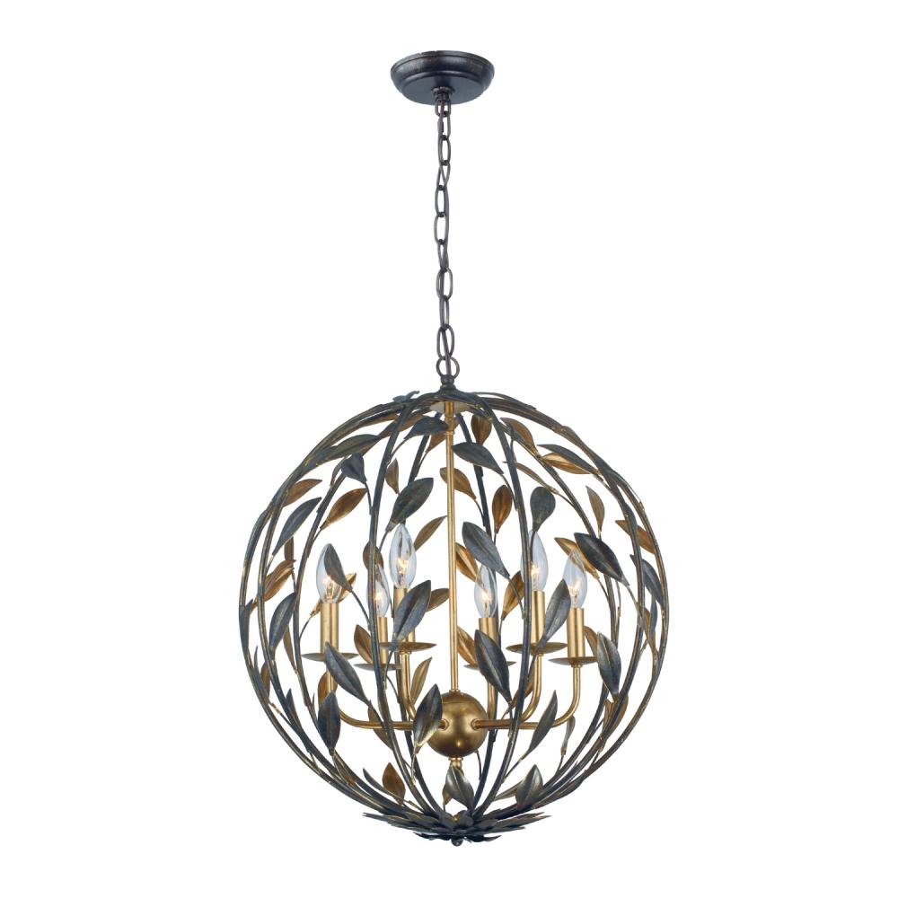 Crystorama BROCHE 506-EB-GA Chandelier Contemporary - English Bronze