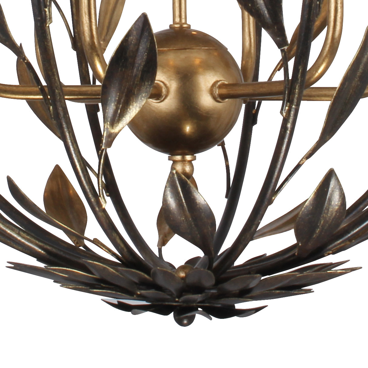 Crystorama Broche 506-EB-GA – 21 Inch – 6 Light – Chandelier – English Bronze + Antique Gold – Damp Rated