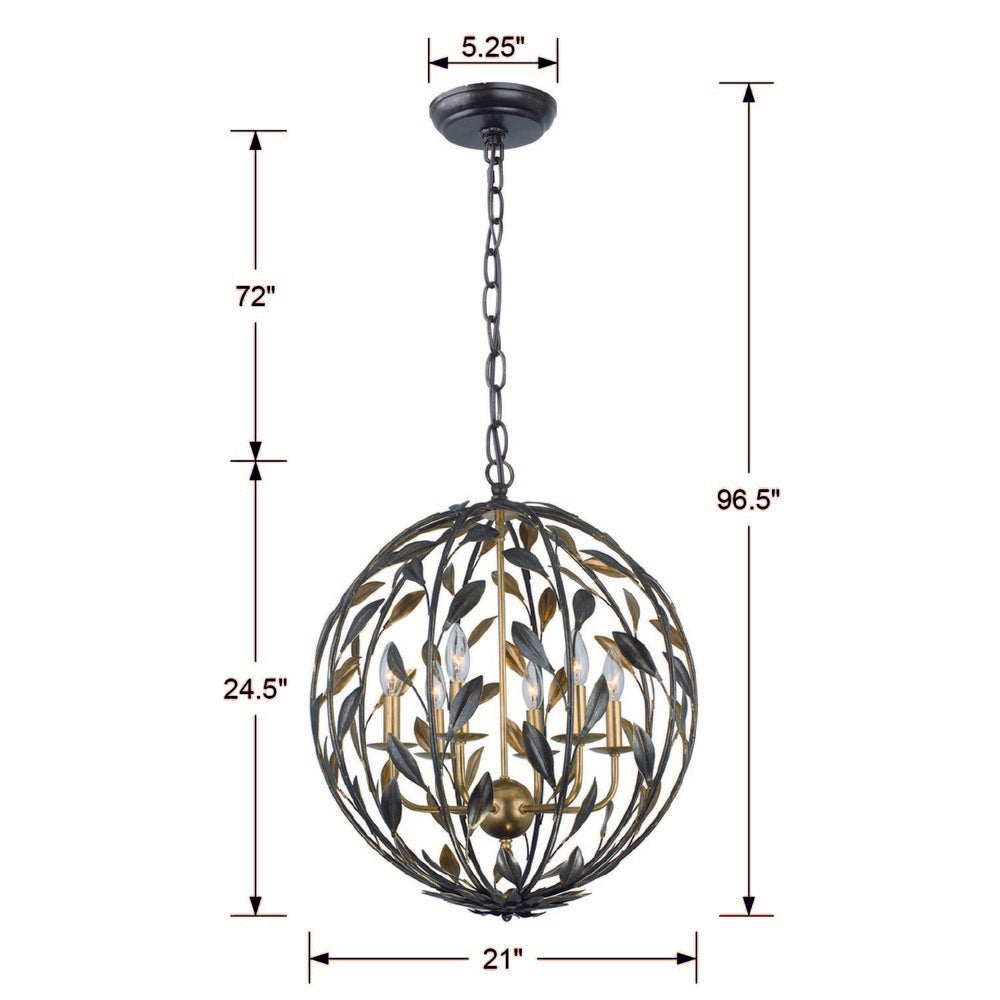 Crystorama BROCHE 506-EB-GA Chandelier Contemporary - English Bronze