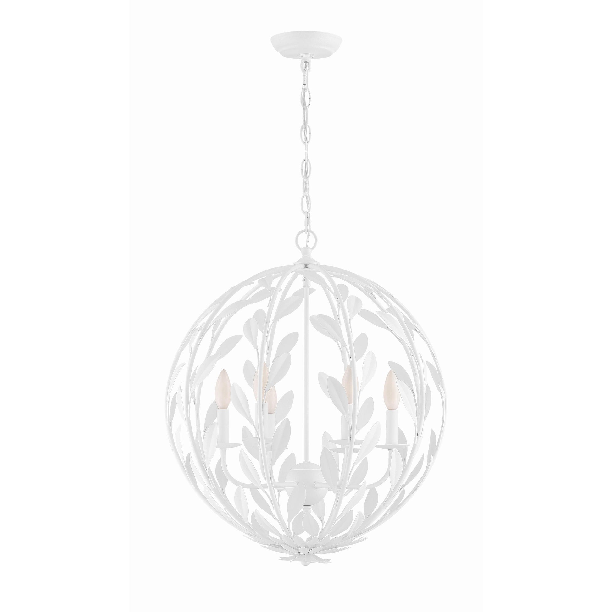 Crystorama Broche 506-MT – 21 Inch – 6 Light – Chandelier – Matte White – Damp Rated