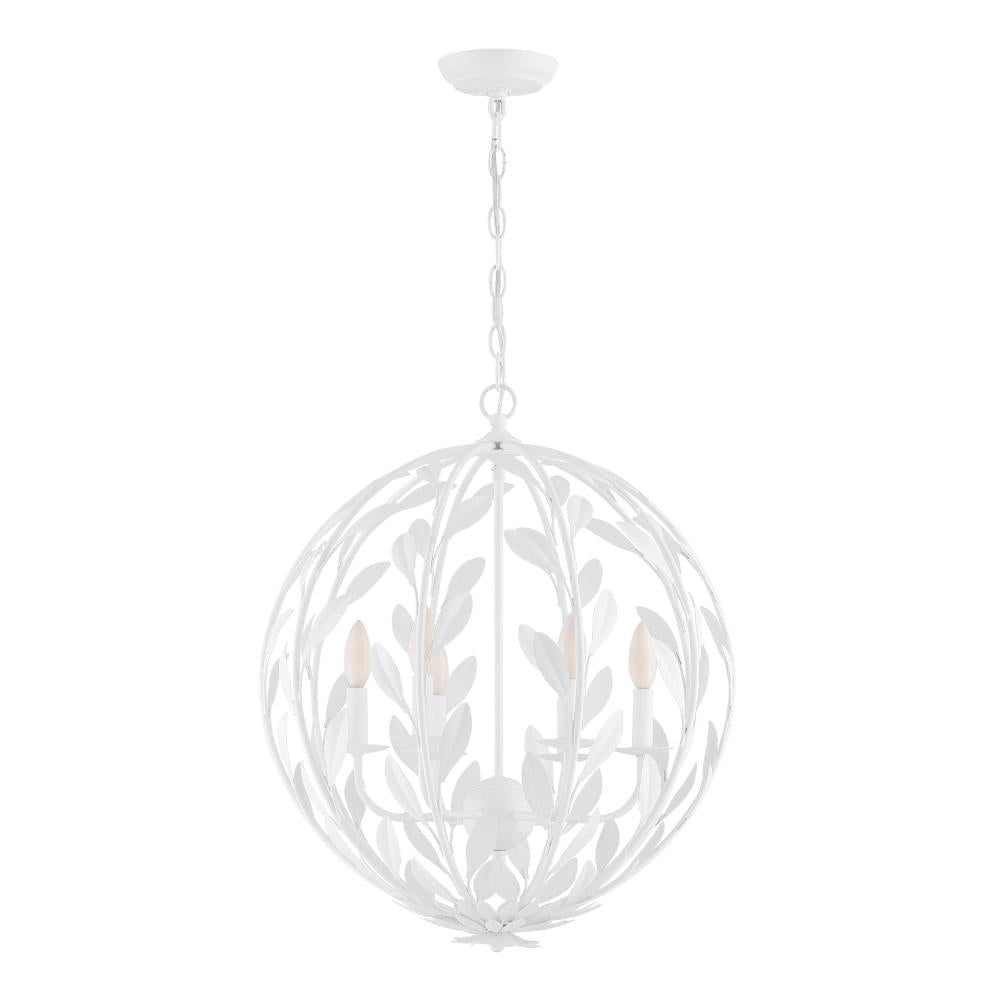 Crystorama BROCHE 506-MT Chandelier Contemporary - Matte White