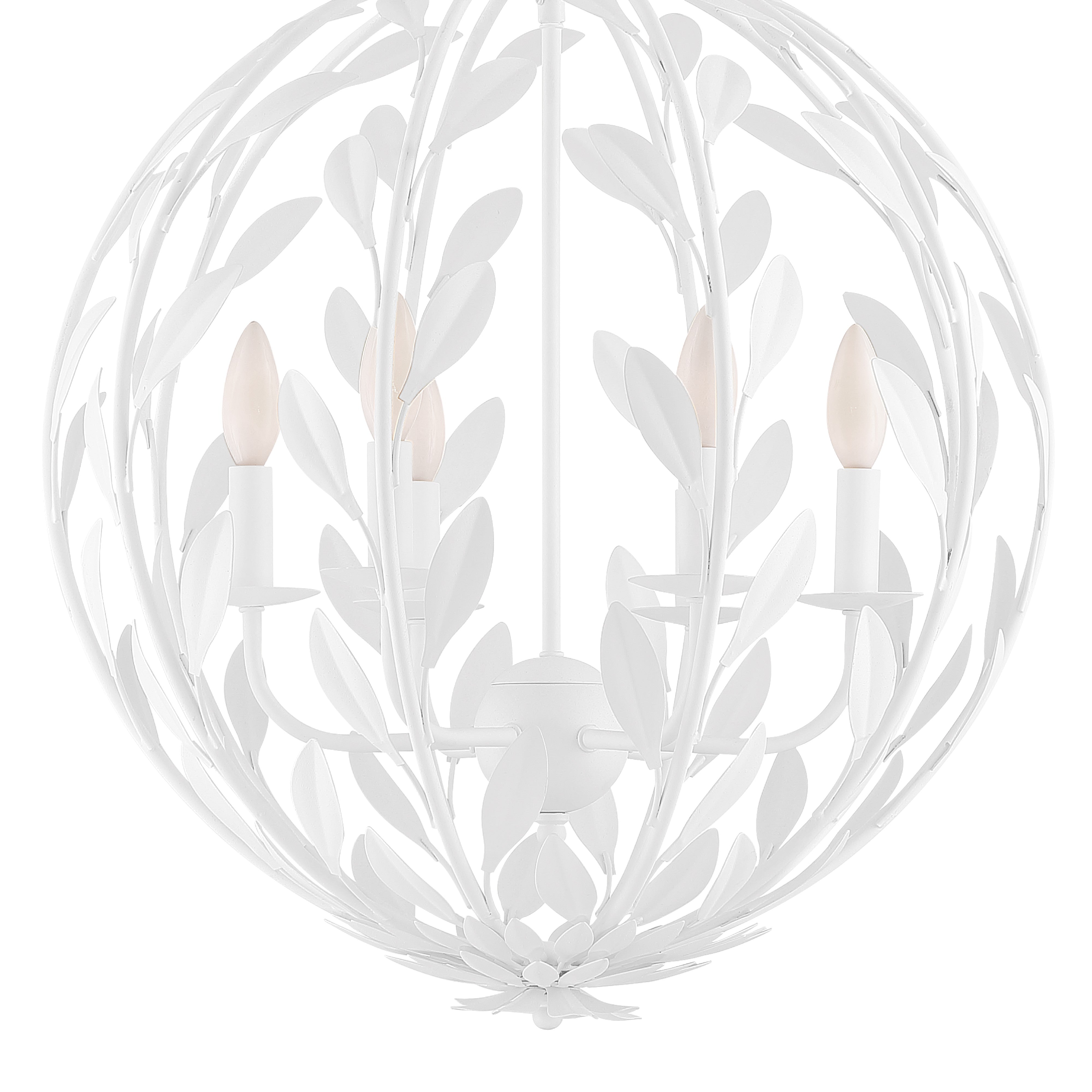 Crystorama Broche 506-MT – 21 Inch – 6 Light – Chandelier – Matte White – Damp Rated