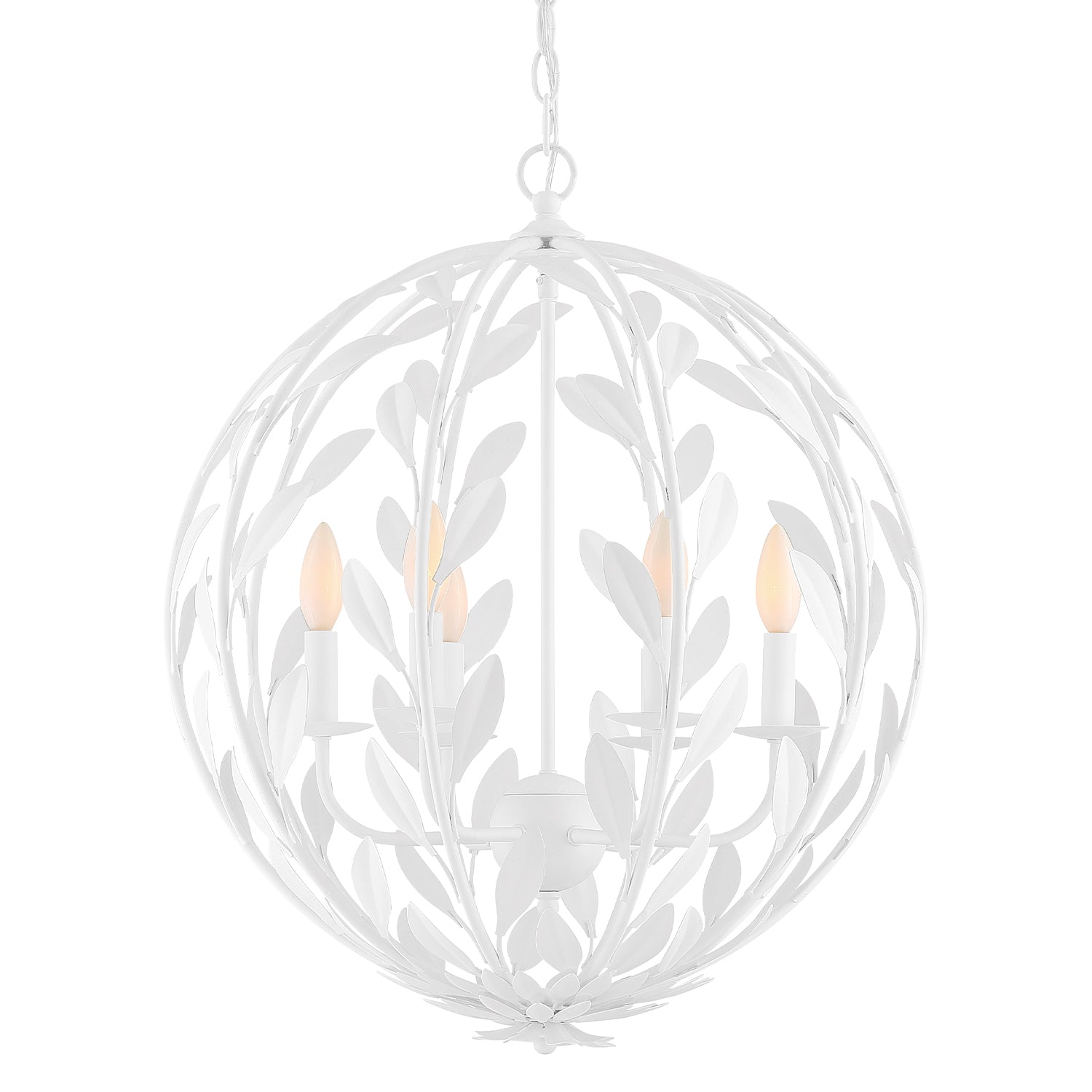 Crystorama Broche 506-MT – 21 Inch – 6 Light – Chandelier – Matte White – Damp Rated