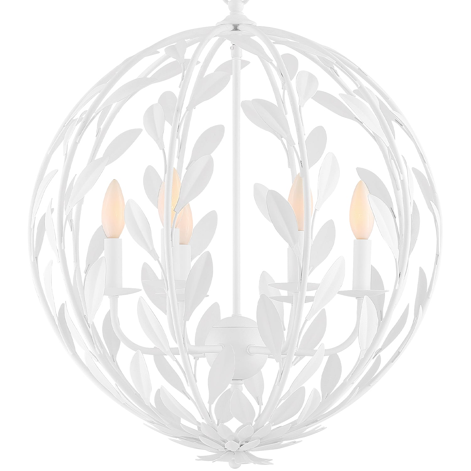Crystorama Broche 506-MT – 21 Inch – 6 Light – Chandelier – Matte White – Damp Rated