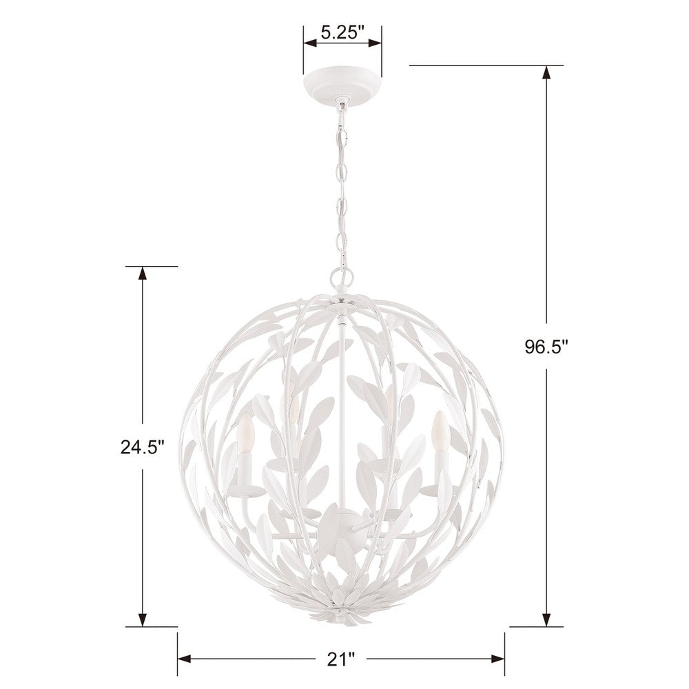 Crystorama BROCHE 506-MT Chandelier Contemporary - Matte White