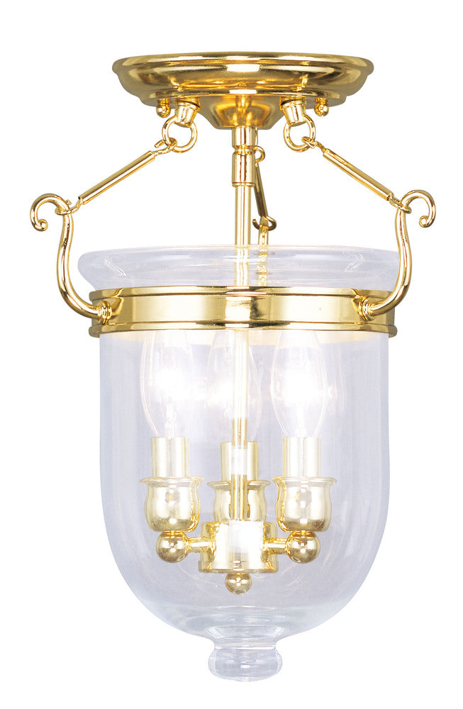 Livex Lighting JEFFERSON 5061-02 Flush Mount Traditional - Polished Brass