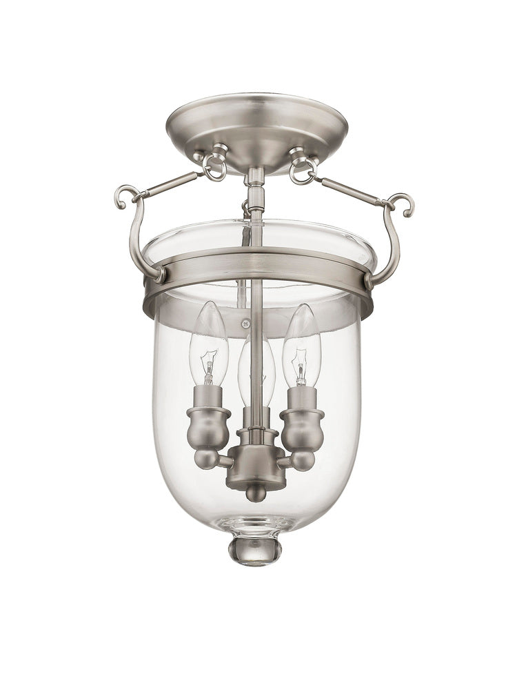 Livex Lighting JEFFERSON 5061-91 Flush Mount Traditional - Brushed Nickel