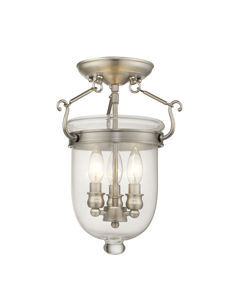 Livex Lighting JEFFERSON 5061-91 Flush Mount Traditional - Brushed Nickel