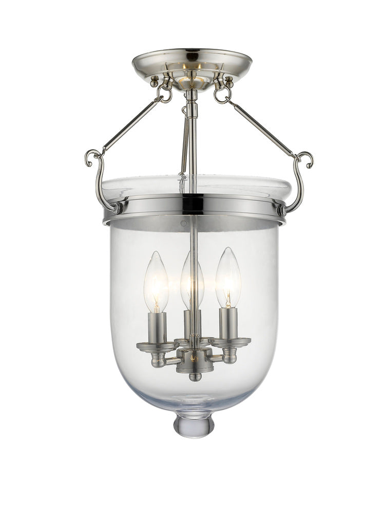 Livex Lighting JEFFERSON 5062-35 Flush Mount Traditional - Polished Nickel