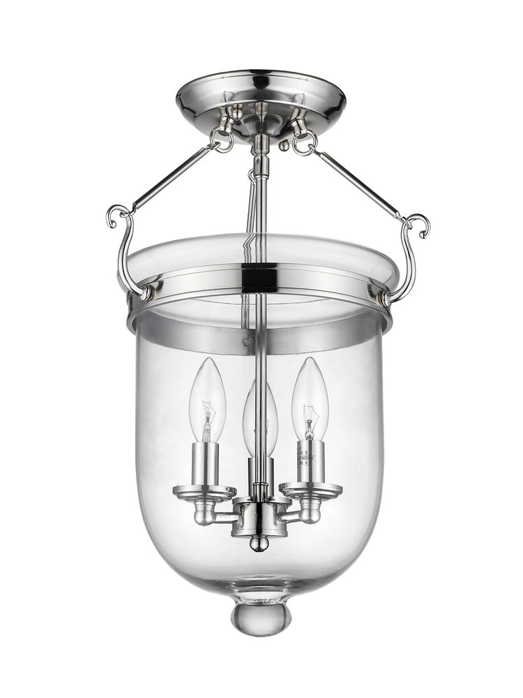 Livex Lighting JEFFERSON 5062-35 Flush Mount Traditional - Polished Nickel