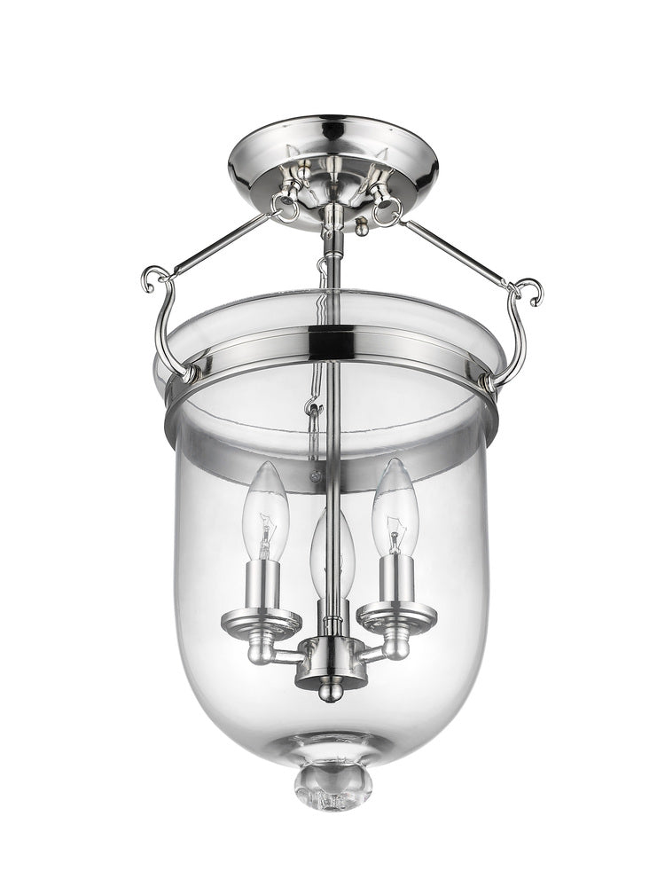 Livex Lighting JEFFERSON 5062-35 Flush Mount Traditional - Polished Nickel