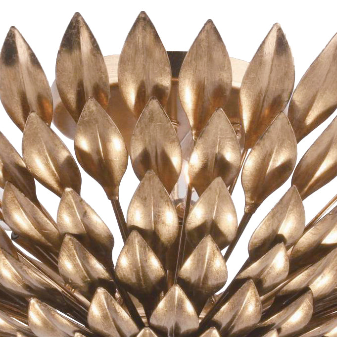 Crystorama Broche 507-GA – 24 Inch – 6 Light – Semi Flush Mount Light – Antique Gold – Damp Rated