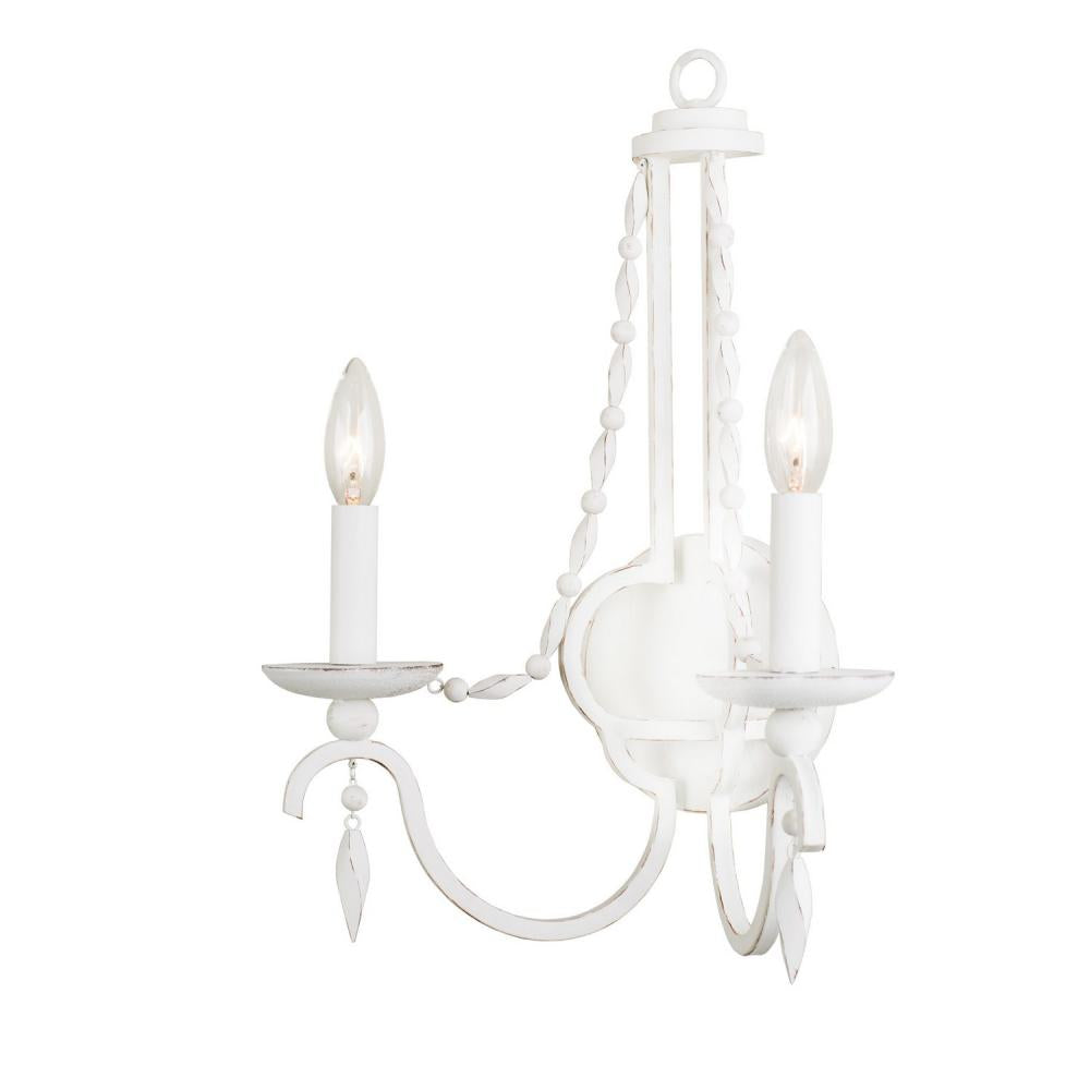 Acadia 13 Inch Wall Sconce – Distressed White – 507220DW