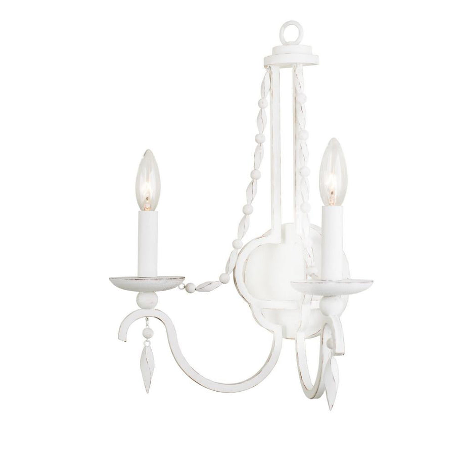 Acadia 13 Inch Wall Sconce – Distressed White – 507220DW