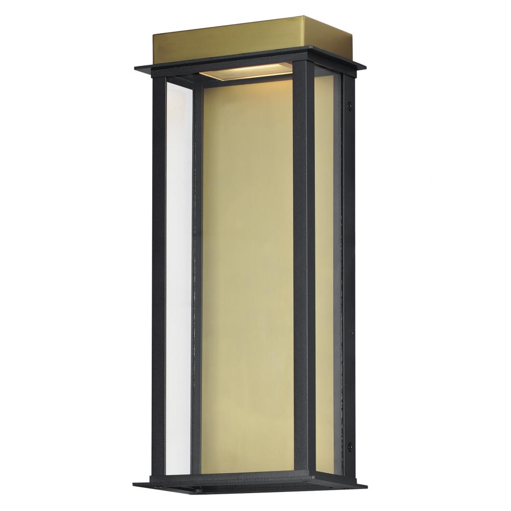 Rincon 7 Inch Outdoor Wall Lantern – Black / Gold