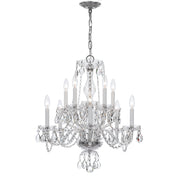 Crystorama Traditional Crystal 5080-CH-CL-I – 23 Inch – 10 Light – Chandelier – Clear Crystal – Polished Chrome – Damp Rated