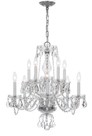 Crystorama Traditional Crystal 5080-CH-CL-MWP – 23 Inch – 10 Light – Chandelier – Clear Crystal – Polished Chrome – Damp Rated
