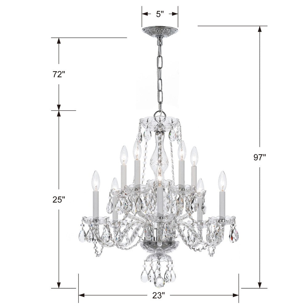 Crystorama TRADITIONAL CRYSTAL 5080-CH-CL-MWP Chandelier Americana - Polished Chrome