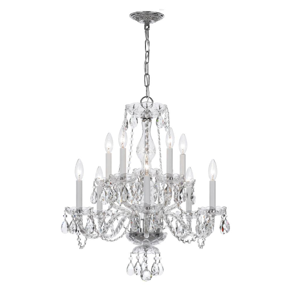 Crystorama Lighting 5080-CH-CL-S Traditional Crystal 10 Light Swarovski Strass Crystal, Polished Chrome