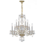 Crystorama Traditional Crystal 5080-PB-CL-I – 23 Inch – 10 Light – Chandelier – Clear Crystal – Polished Brass – Damp Rated