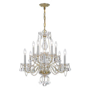 Crystorama Lighting 5080-PB-CL-MWP Traditional Crystal 10 Light Chandelier, UL Damp Rated, Polished Brass