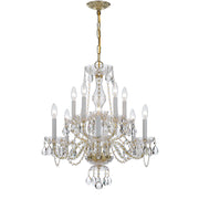 Crystorama Traditional Crystal 5080-PB-CL-S – 23 Inch – 10 Light – Chandelier – Clear Crystal – Polished Brass – Damp Rated