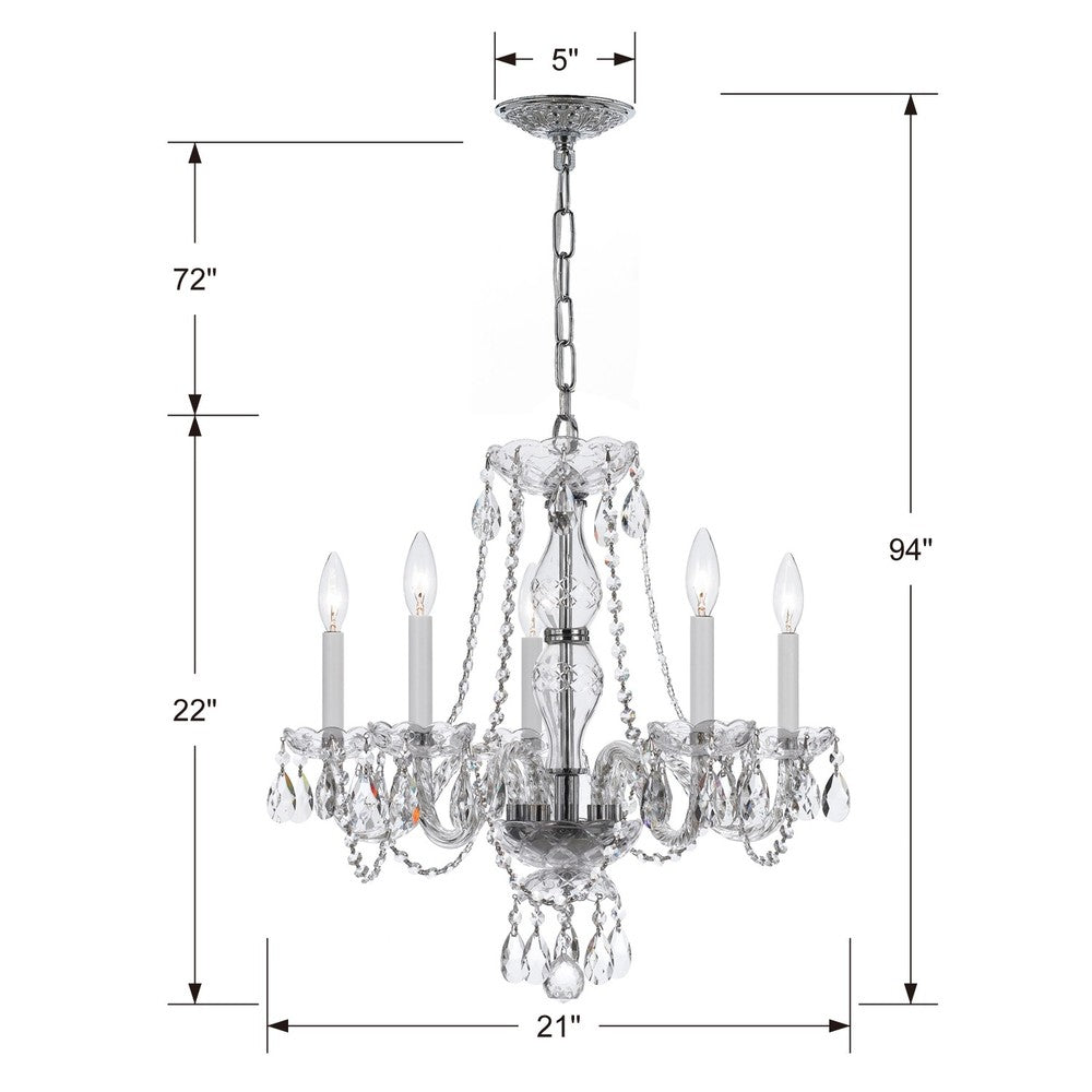 Crystorama TRADITIONAL CRYSTAL 5085-CH-CL-MWP Chandelier Americana - Polished Chrome