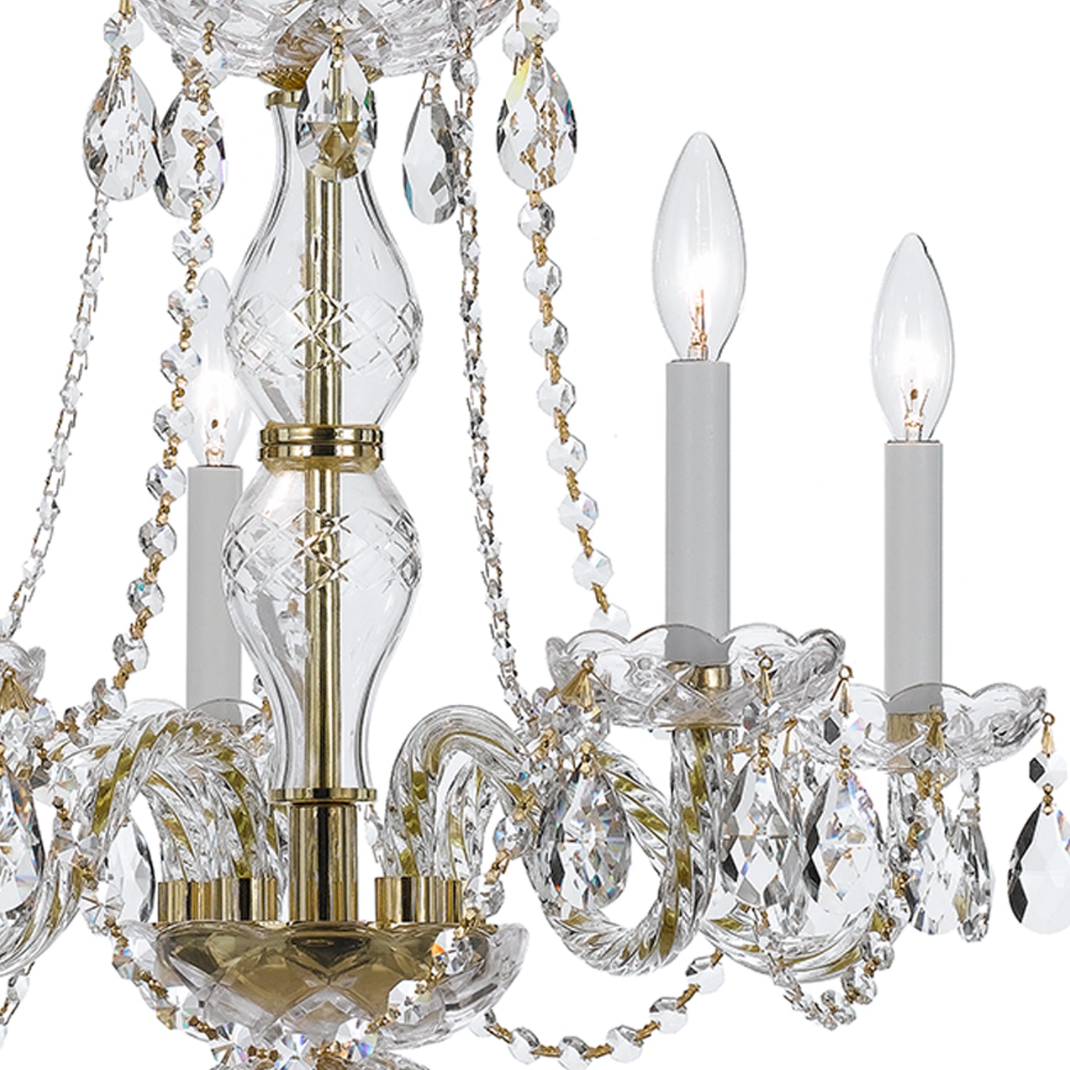 Crystorama Traditional Crystal 5085-PB-CL-I – 21 Inch – 5 Light – Chandelier – Clear Crystal – Polished Brass – Damp Rated