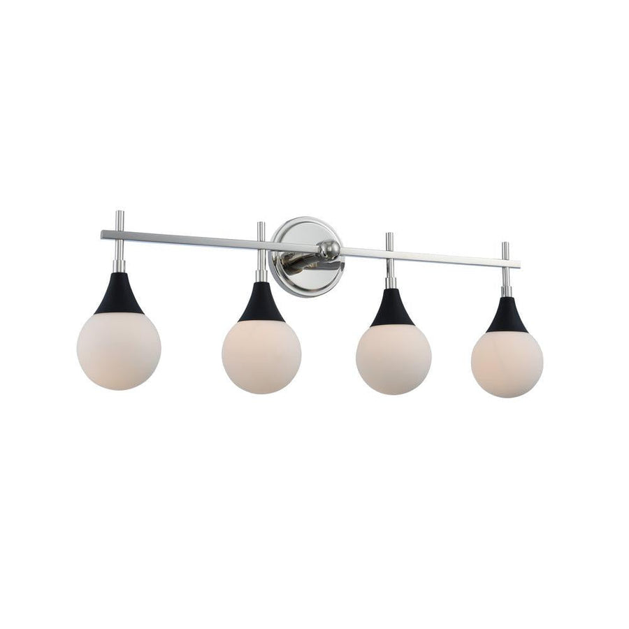 Bogart 31 Inch Bath Vanity Light – Matte Black w Polished Nickel – 508534BPN