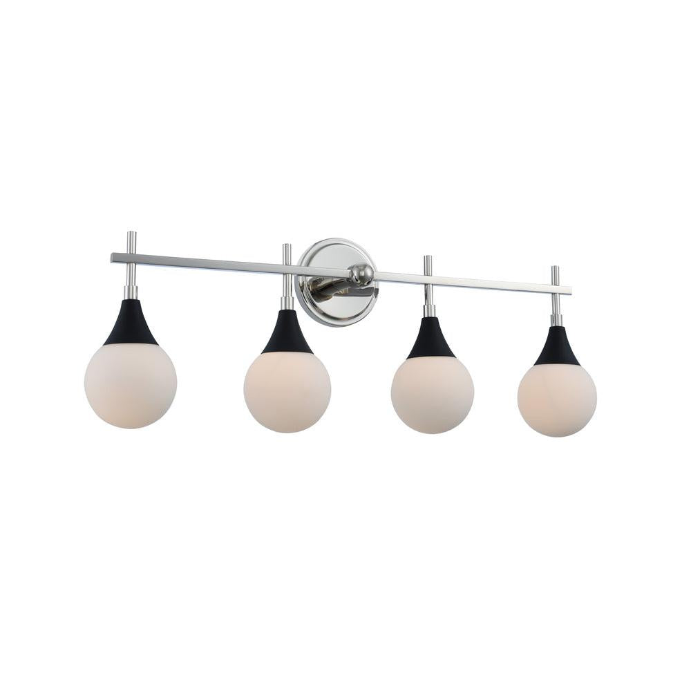 Bogart 31 Inch Bath Vanity Light – Matte Black w Polished Nickel – 508534BPN