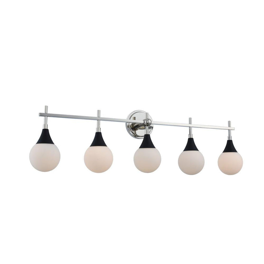 Bogart 39 Inch Bath Vanity Light – Matte Black w Polished Nickel – 508535BPN