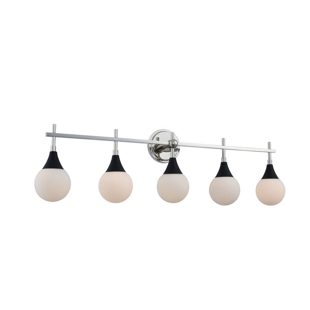 Bogart 39 Inch Bath Vanity Light – Matte Black w Polished Nickel – 508535BPN